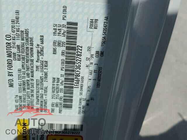 FORD MUSTANG 2016 - 1FA6P8CF3G5278222