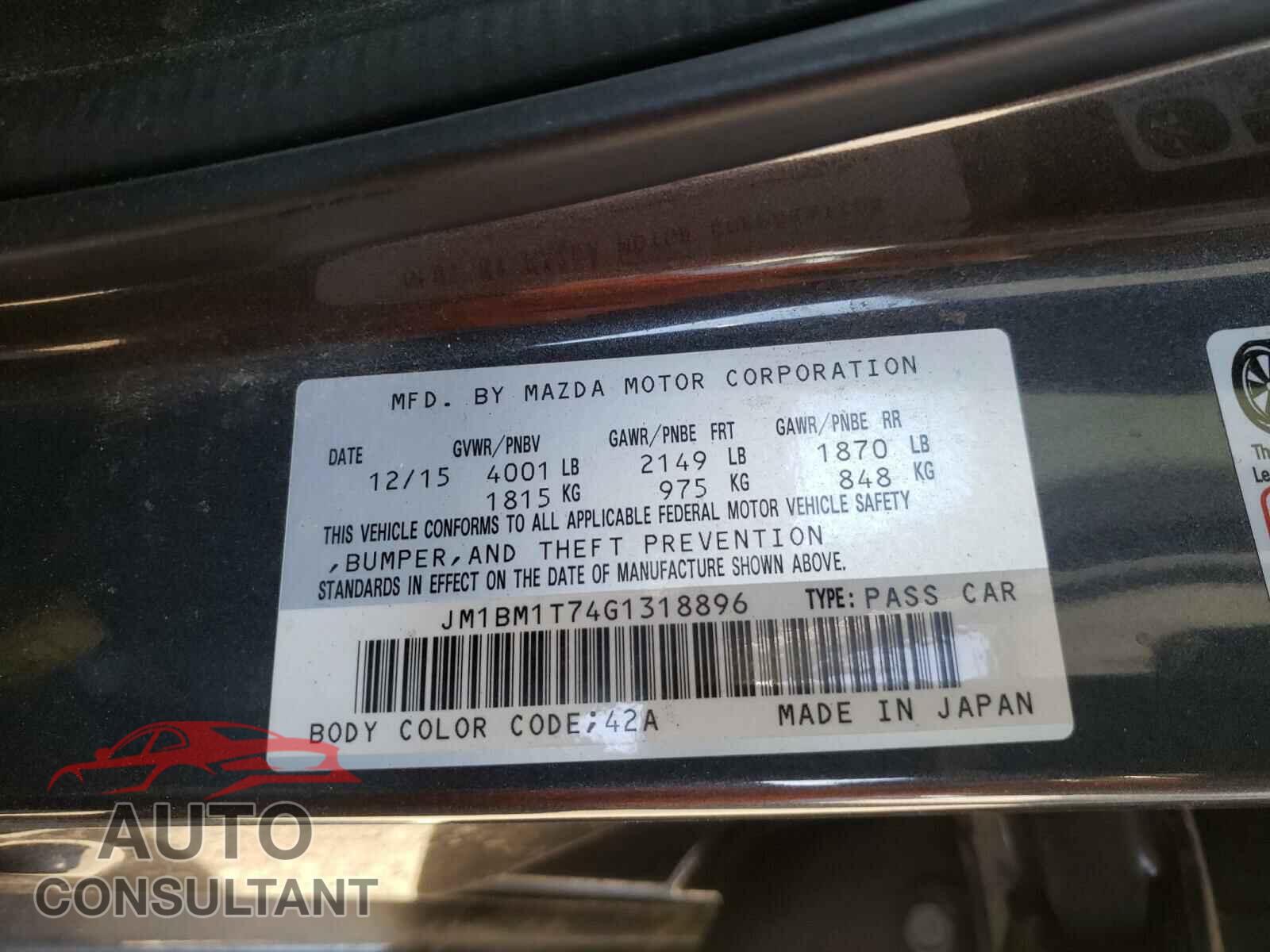 MAZDA 3 2016 - 3N1AB7AP2JY282963