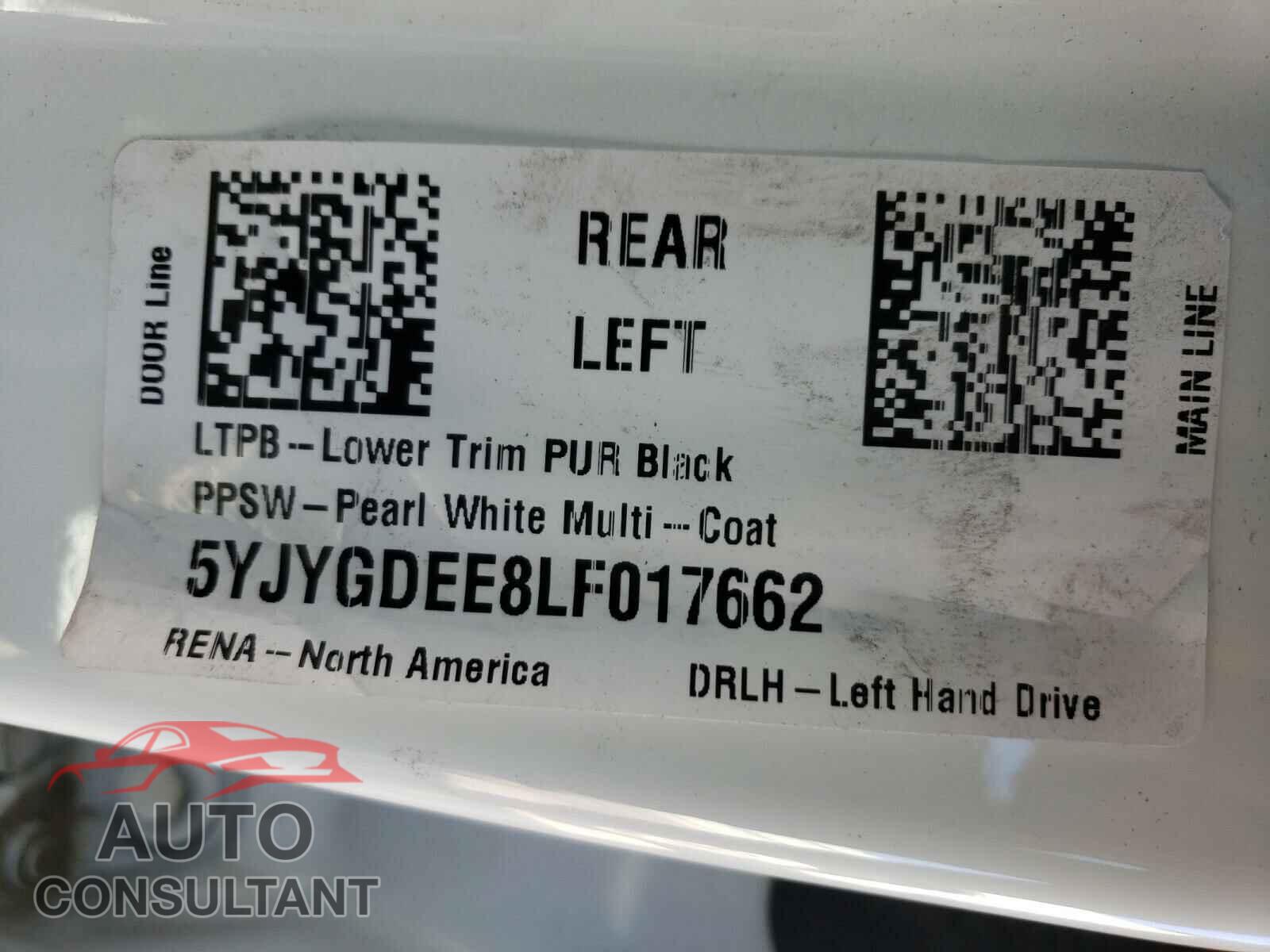 TESLA MODEL Y 2020 - 5YJYGDEE8LF017662