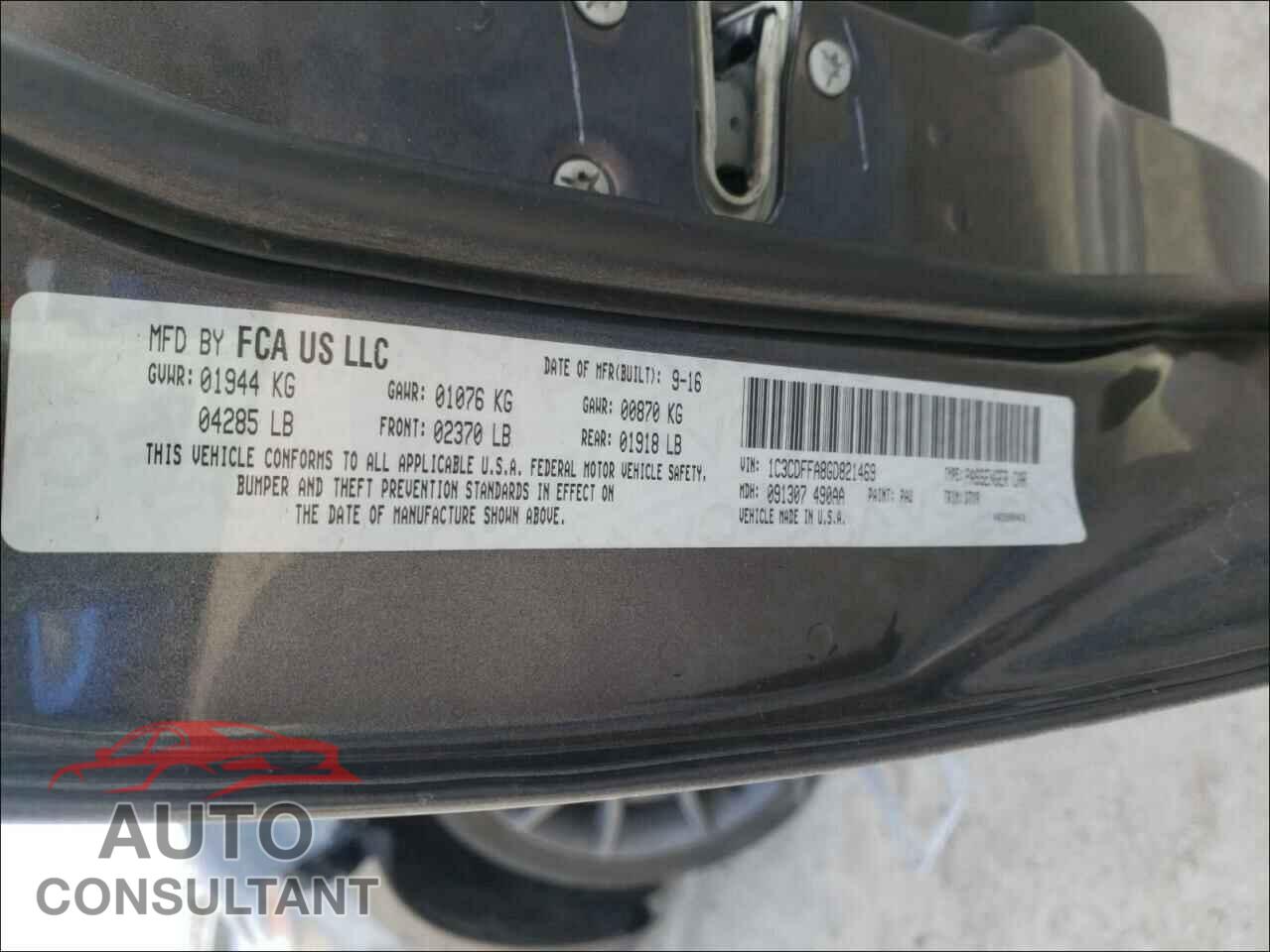 DODGE DART 2016 - 1C3CDFFA8GD821469