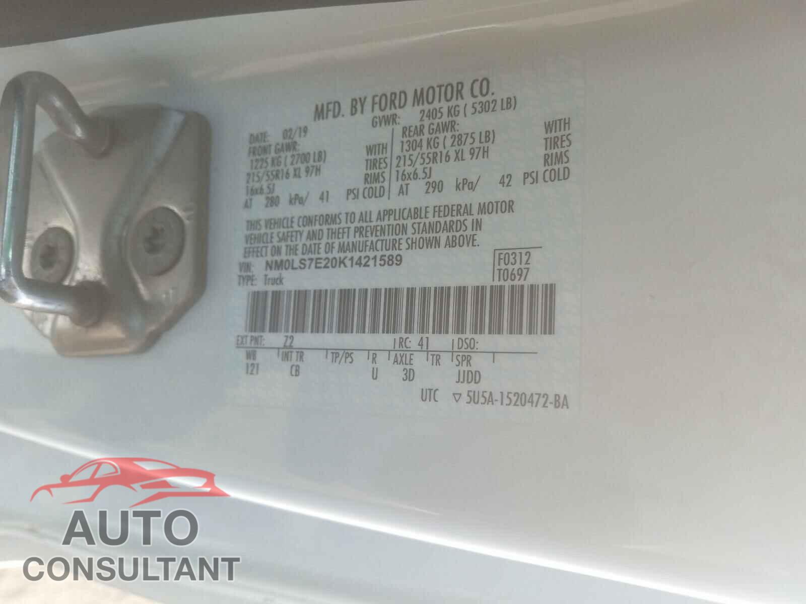 FORD TRANSIT CO 2019 - NM0LS7E20K1421589