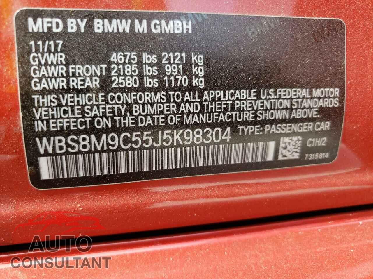BMW M3 2018 - WBS8M9C55J5K98304