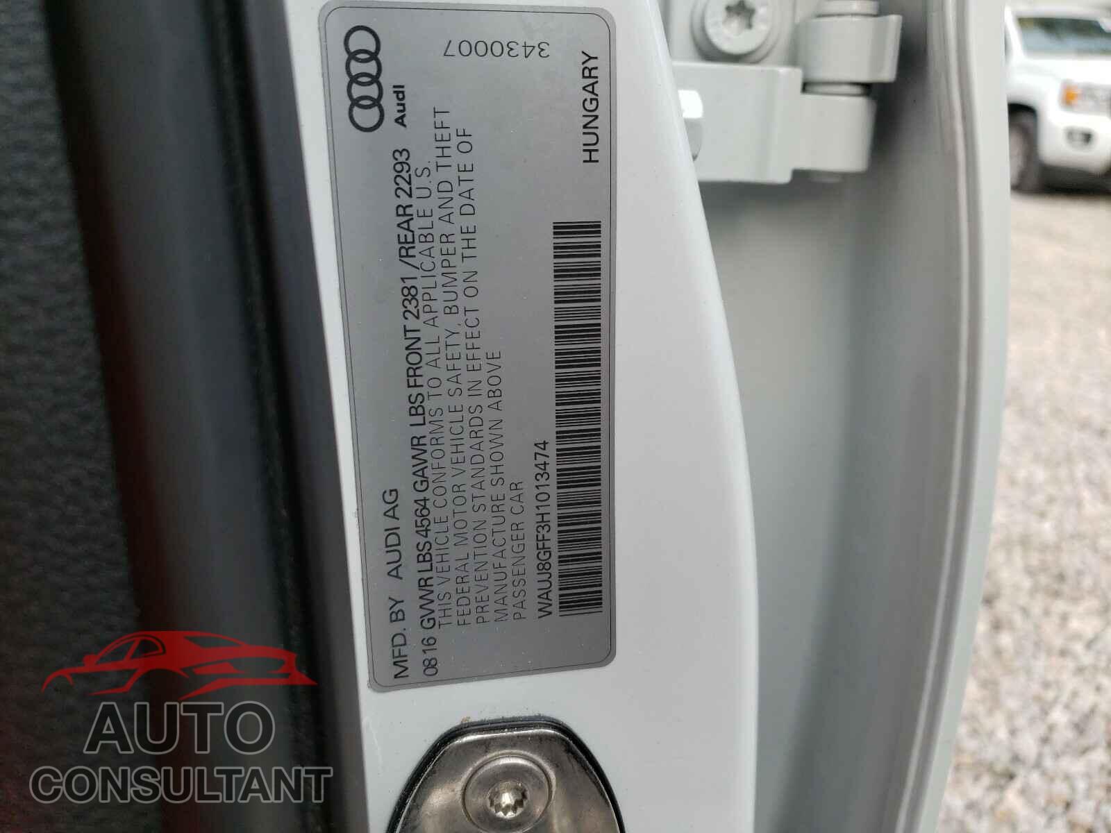 AUDI A3 2017 - WAUJ8GFF3H1013474