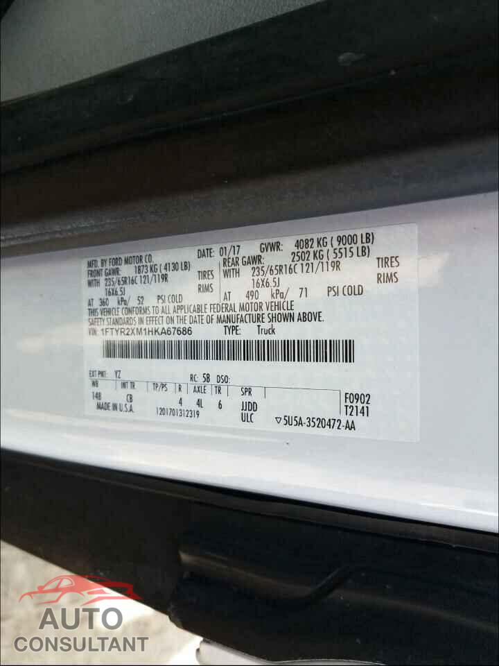 FORD TRANSIT CO 2017 - 1FTYR2XM1HKA67686