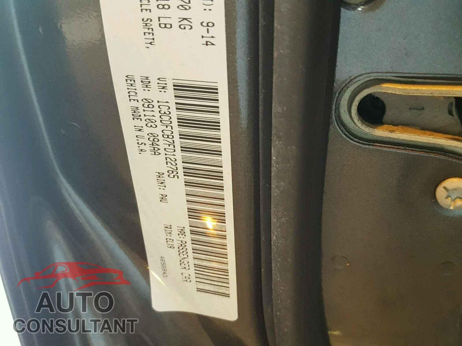 DODGE DART 2015 - 1C3CDFCB7FD122765