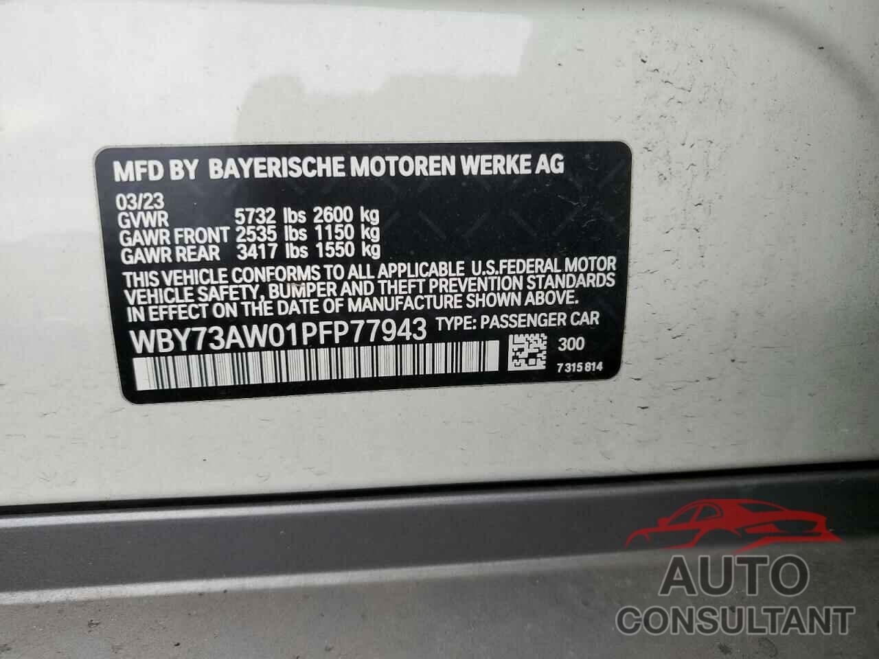 BMW I4 EDRIVE4 2023 - WBY73AW01PFP77943