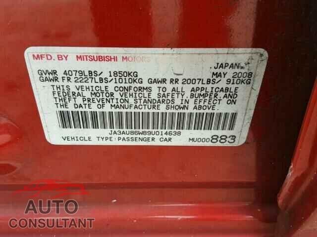 MITSUBISHI LANCER 2009 - JA3AU86W89U014638