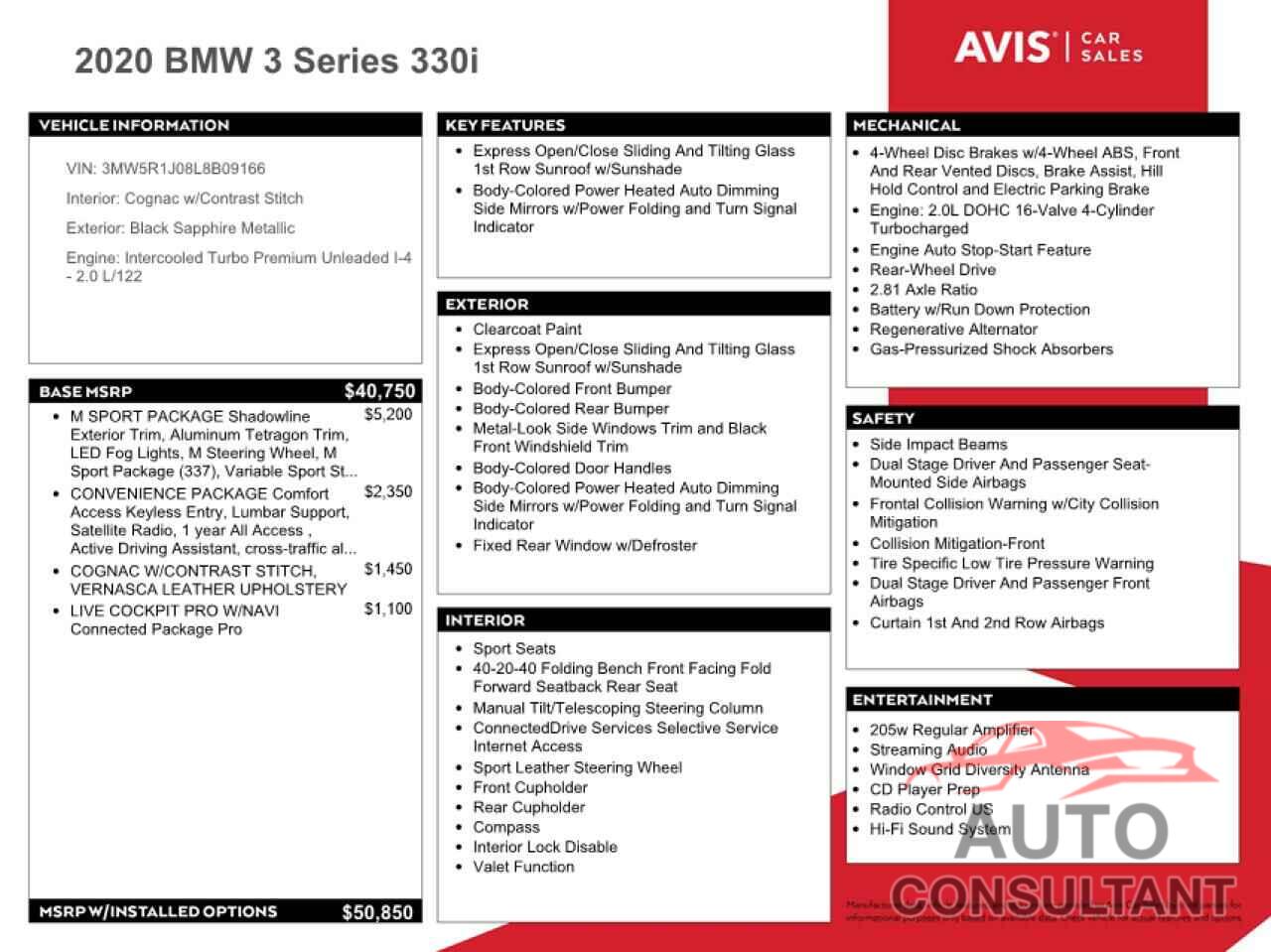 BMW 3 SERIES 2020 - 3MW5R1J08L8B09166