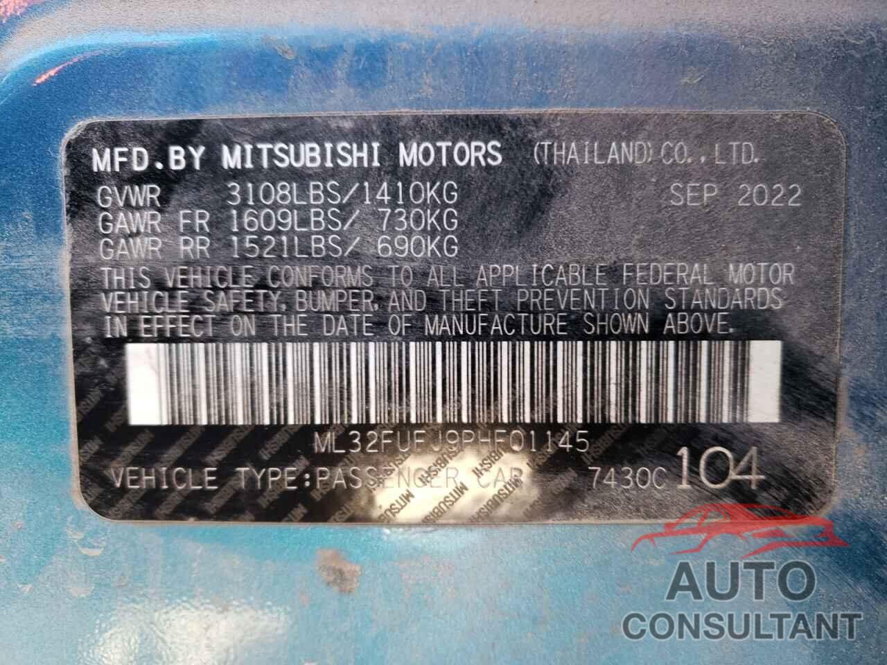 MITSUBISHI MIRAGE 2023 - ML32FUFJ9PHF01145