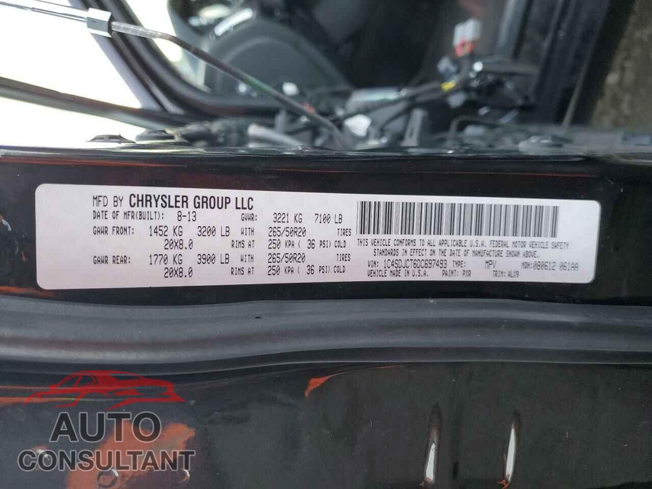 DODGE DURANGO 2013 - 1C4SDJCT6DC697493