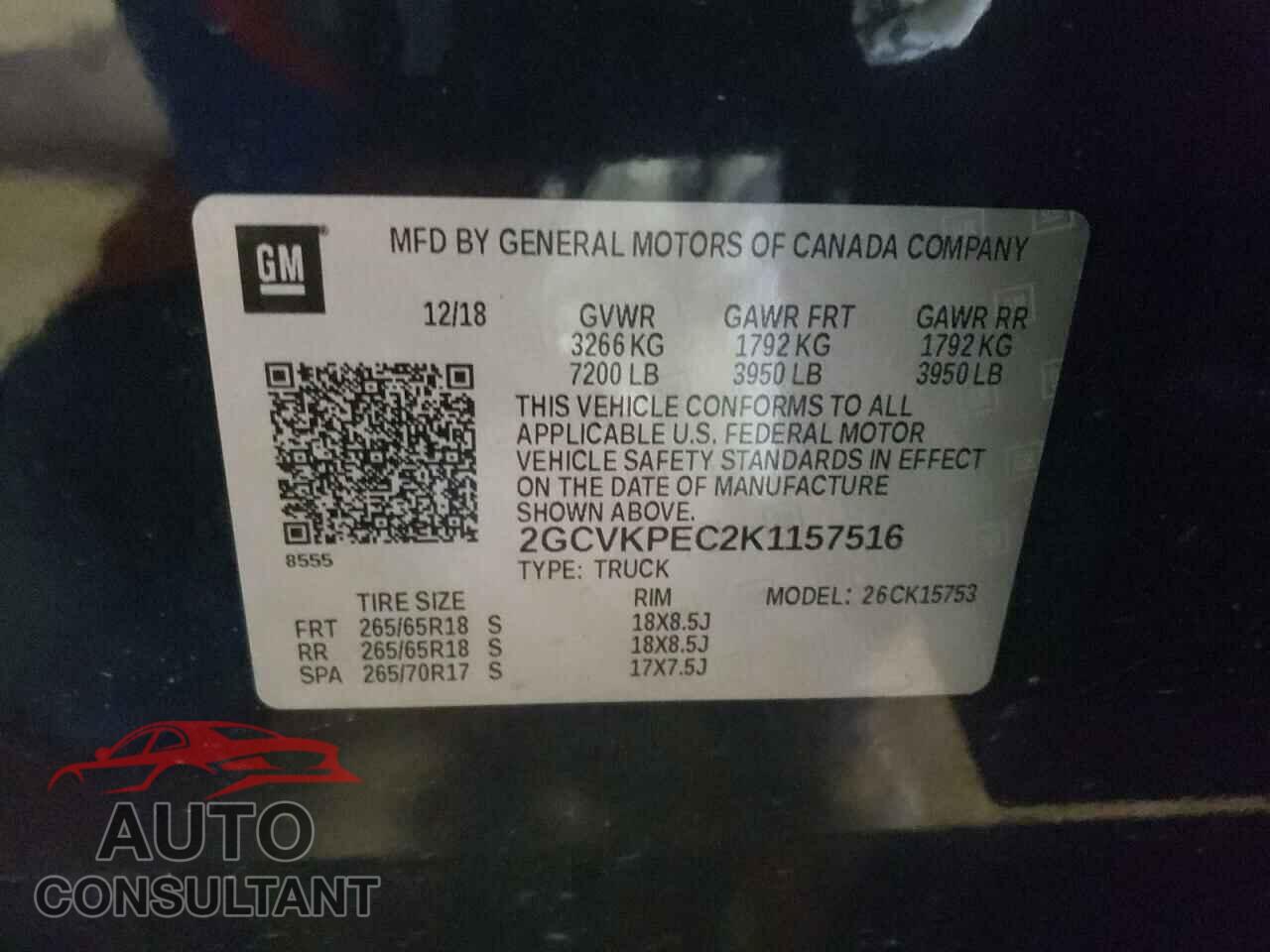 CHEVROLET SILVERADO 2019 - 2GCVKPEC2K1157516