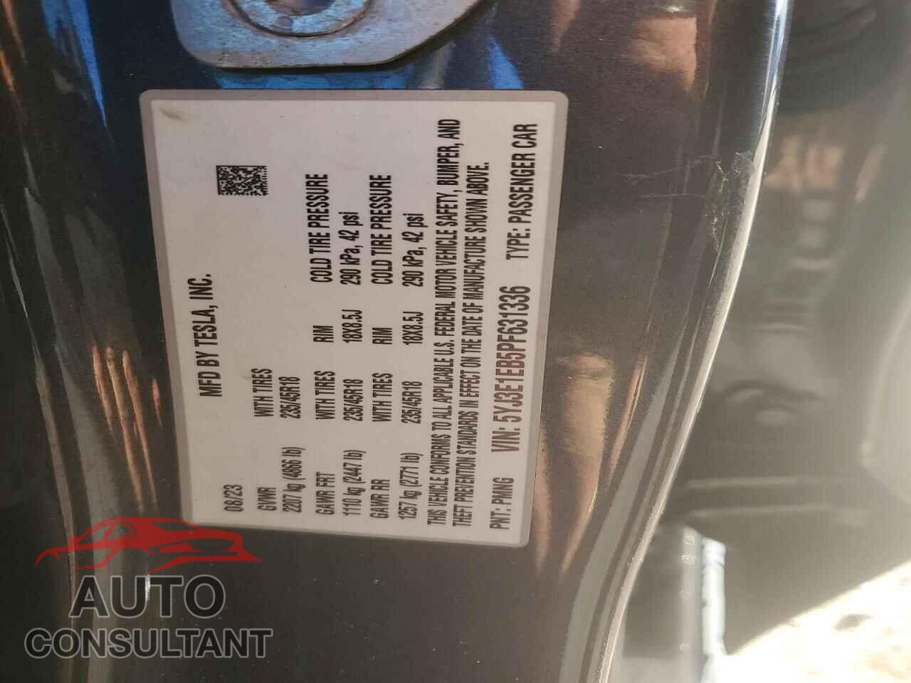 TESLA MODEL 3 2023 - 5YJ3E1EB5PF631336
