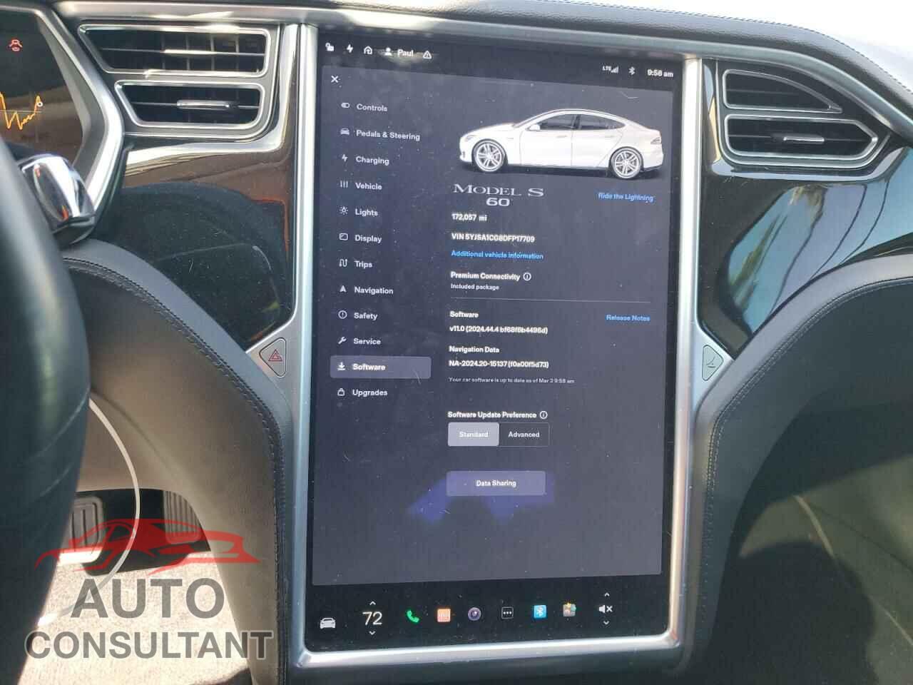 TESLA MODEL S 2013 - 5YJSA1CG8DFP17709