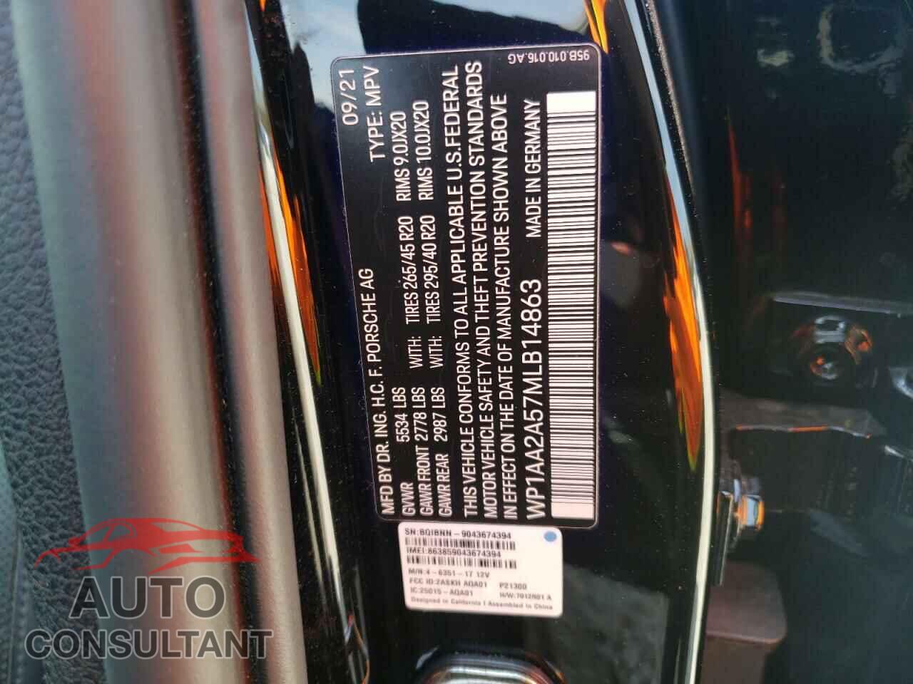 PORSCHE MACAN 2021 - WP1AA2A57MLB14863