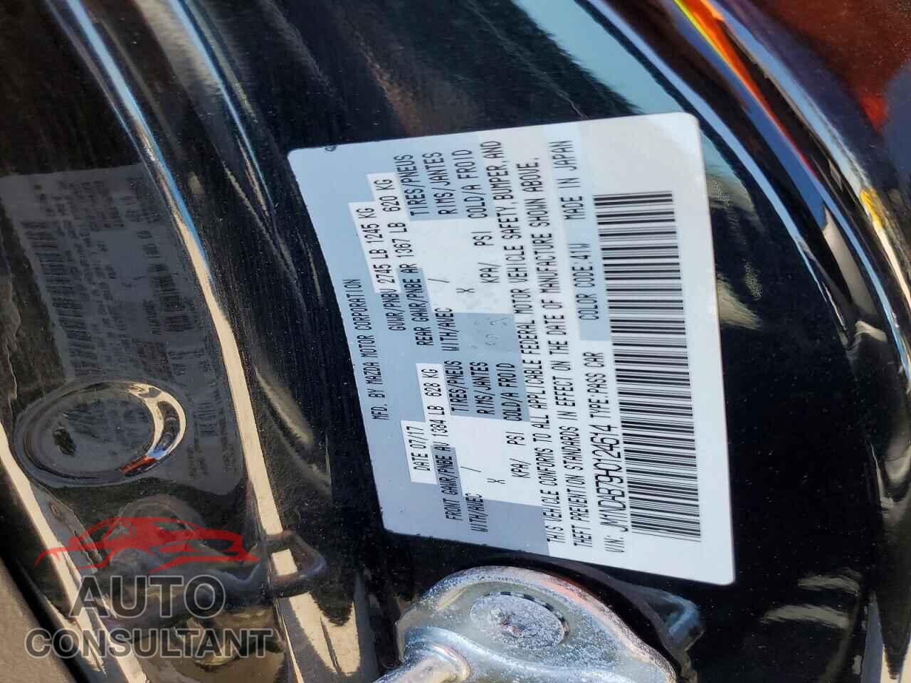 MAZDA MX5 2017 - JM1NDAB79H0124614