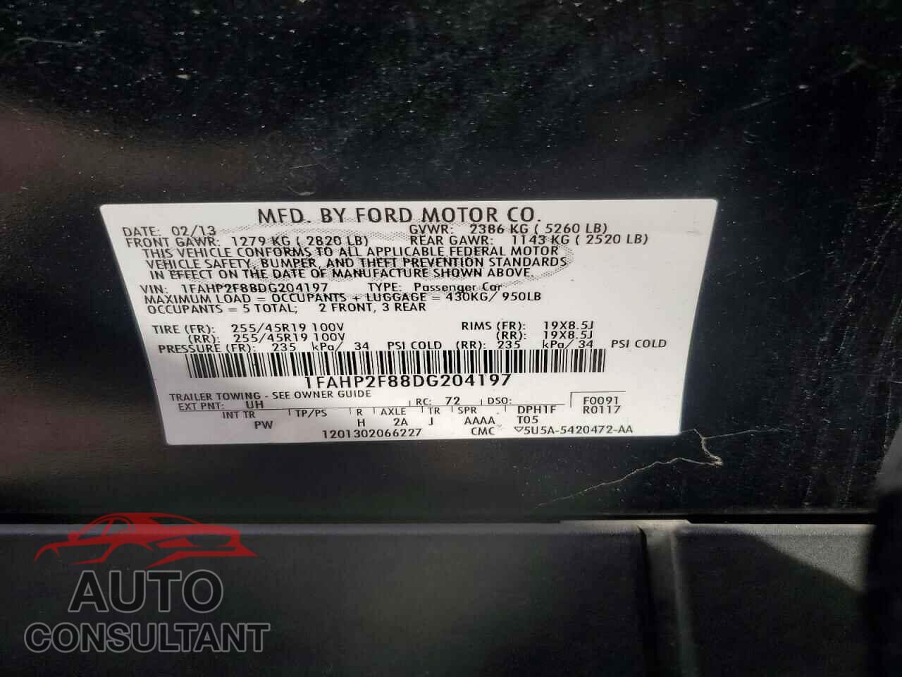 FORD TAURUS 2013 - 1FAHP2F88DG204197