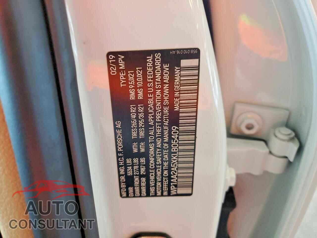 PORSCHE MACAN 2019 - WP1AA2A5XKLB05409