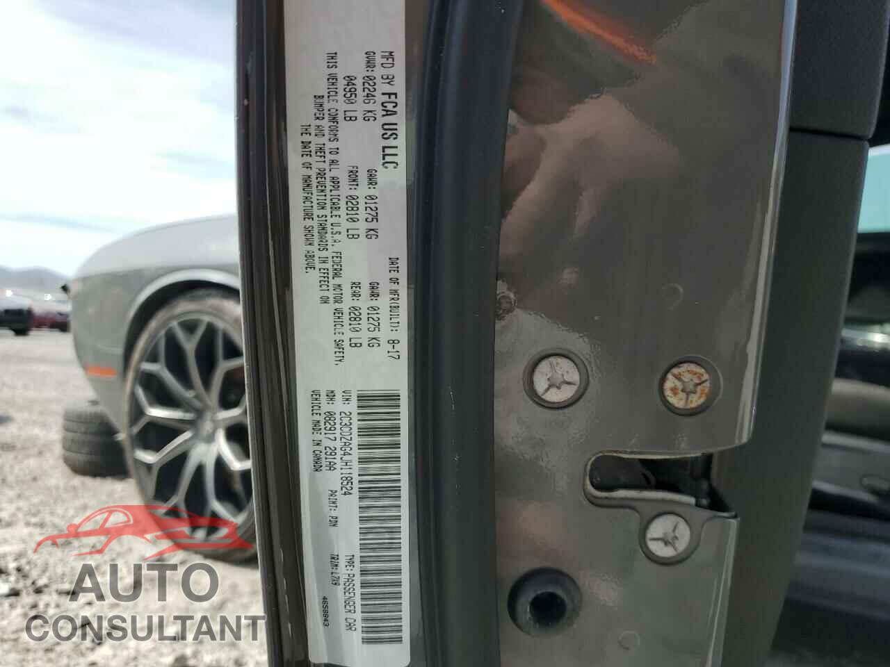 DODGE CHALLENGER 2018 - 2C3CDZAG4JH118524