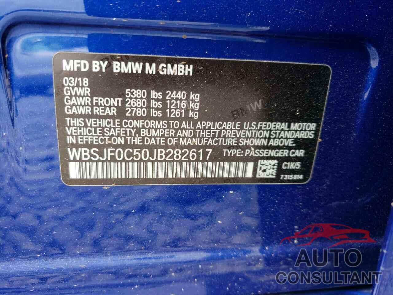 BMW M5 2018 - WBSJF0C50JB282617