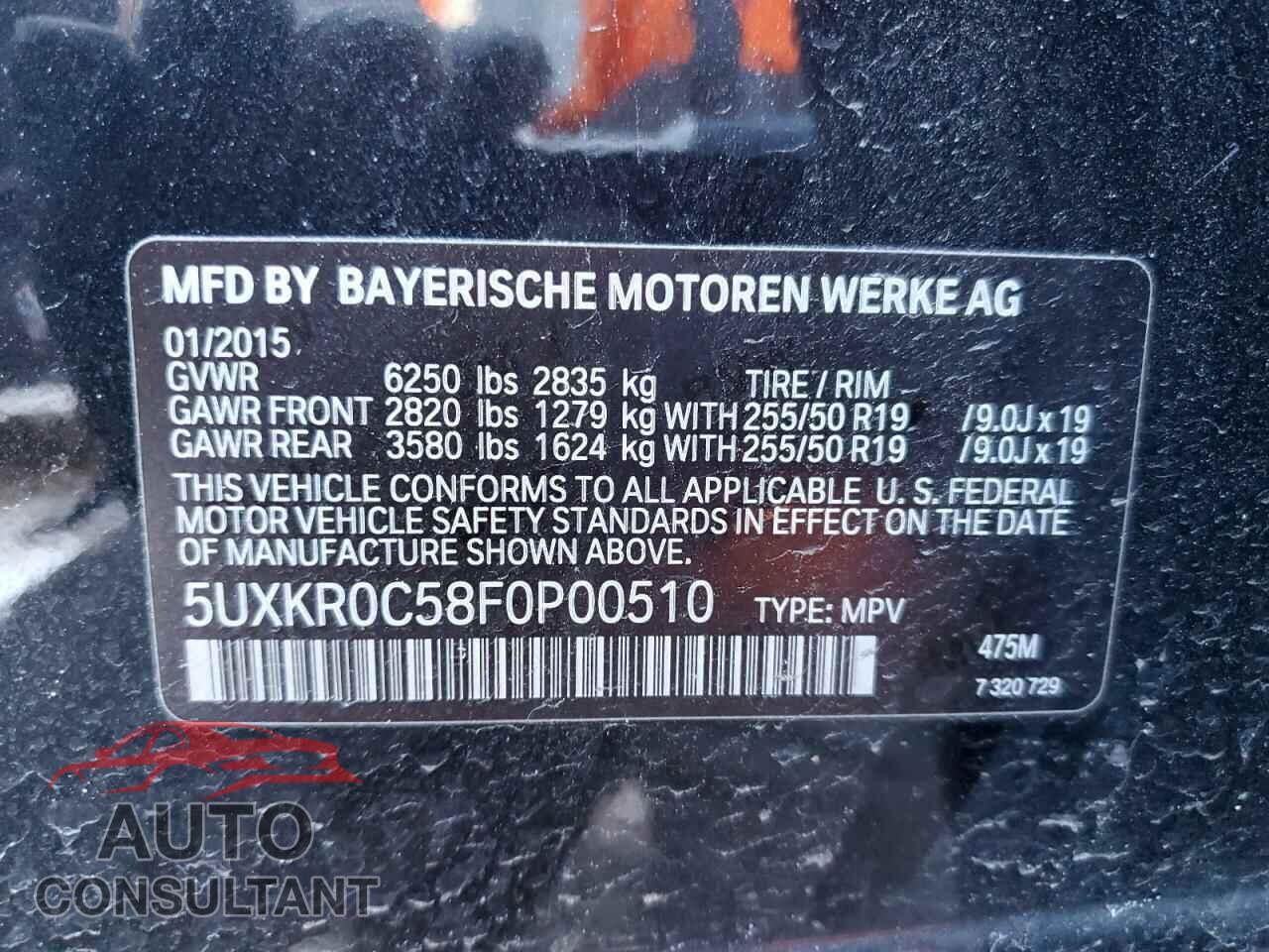 BMW X5 2015 - 5UXKR0C58F0P00510