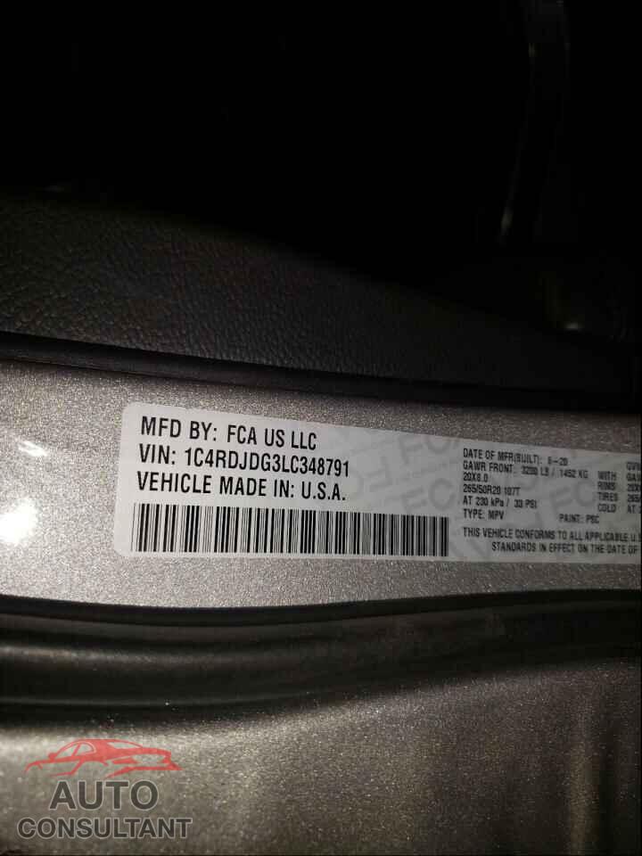 DODGE DURANGO 2020 - 1C4RDJDG3LC348791
