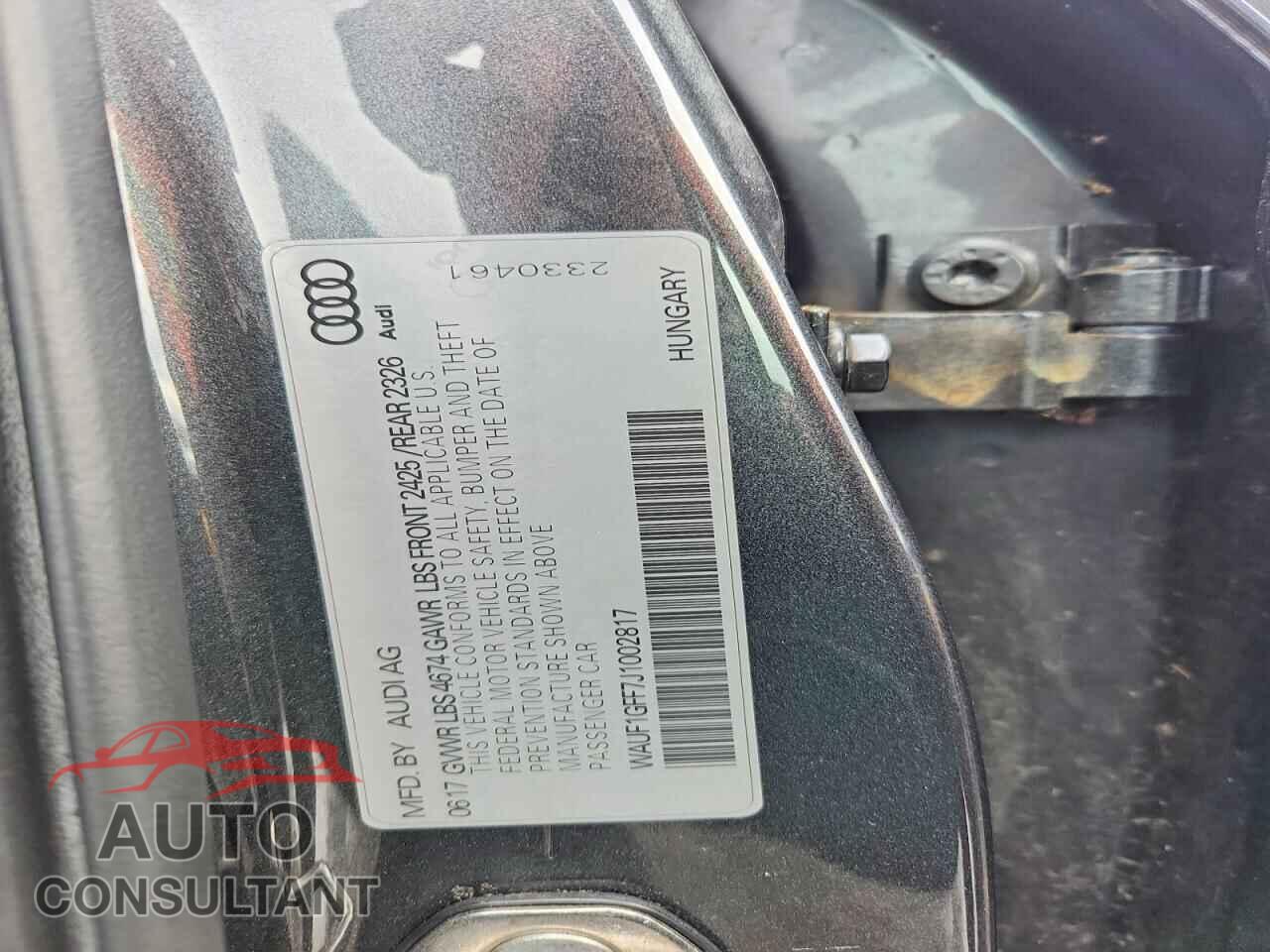 AUDI S3 2018 - WAUF1GFF7J1002817