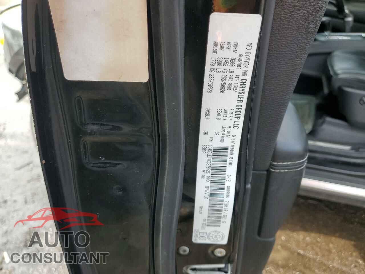 DODGE DURANGO 2012 - 1C4SDJET7CC278726