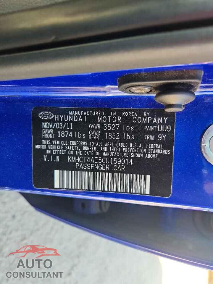 HYUNDAI ACCENT 2012 - KMHCT4AE5CU159014