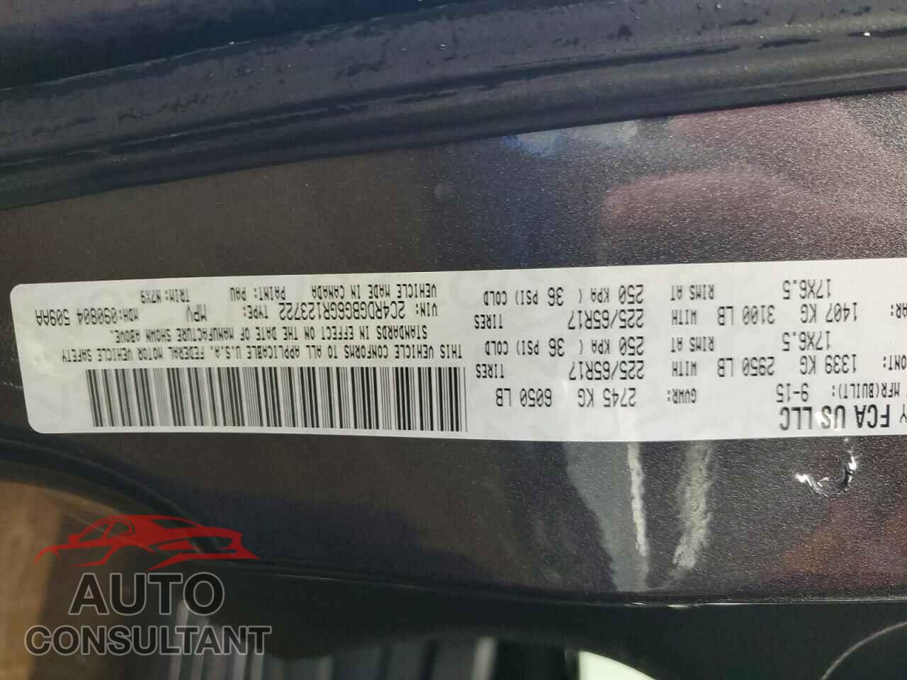 DODGE CARAVAN 2016 - 2C4RDGBG6GR123722