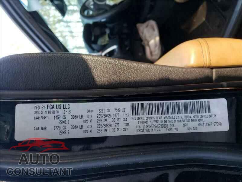 DODGE DURANGO 2017 - 1C4SDHET6HC736868