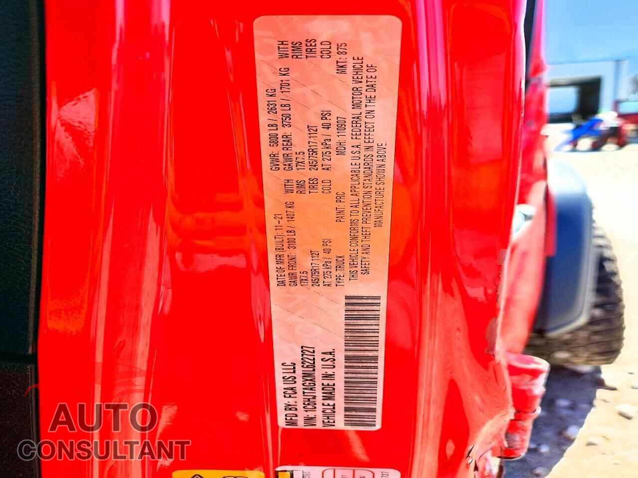 JEEP GLADIATOR 2021 - 1C6HJTAGXML622727