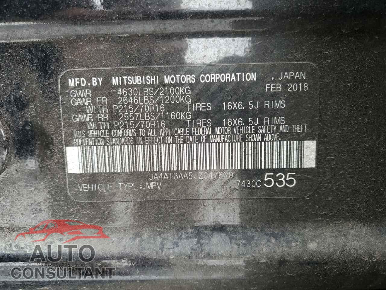 MITSUBISHI ECLIPSE 2018 - JA4AT3AA5JZ047620