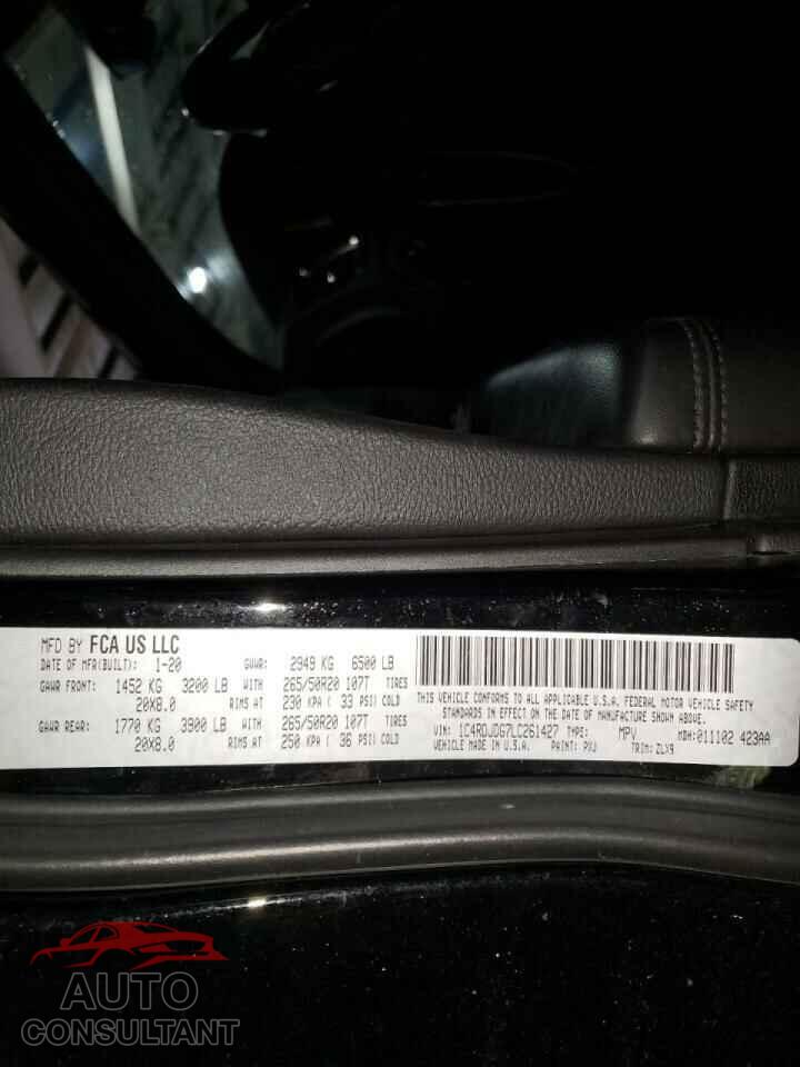 DODGE DURANGO 2020 - 1C4RDJDG7LC261427