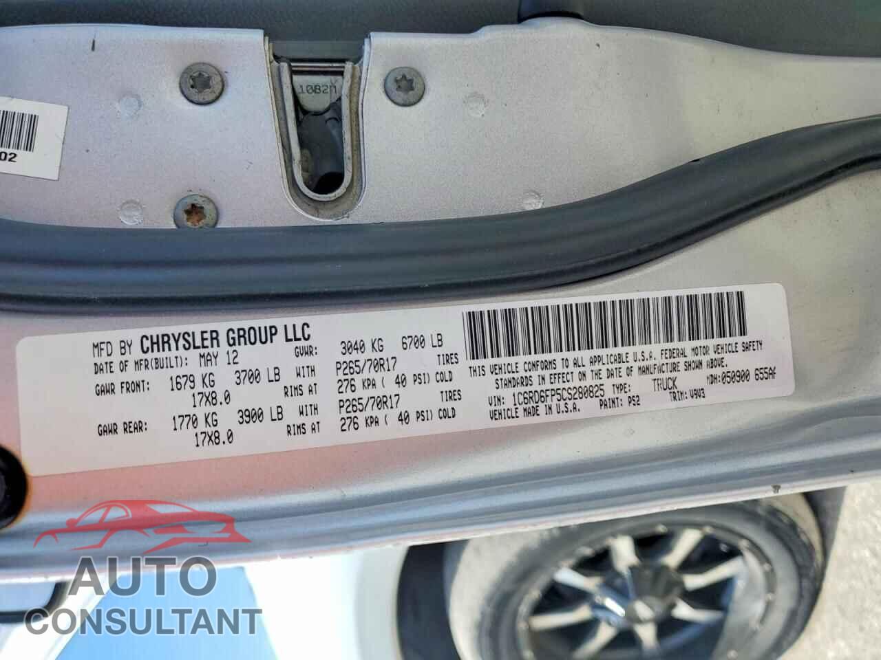 DODGE RAM 1500 2012 - 1C6RD6FP5CS280825