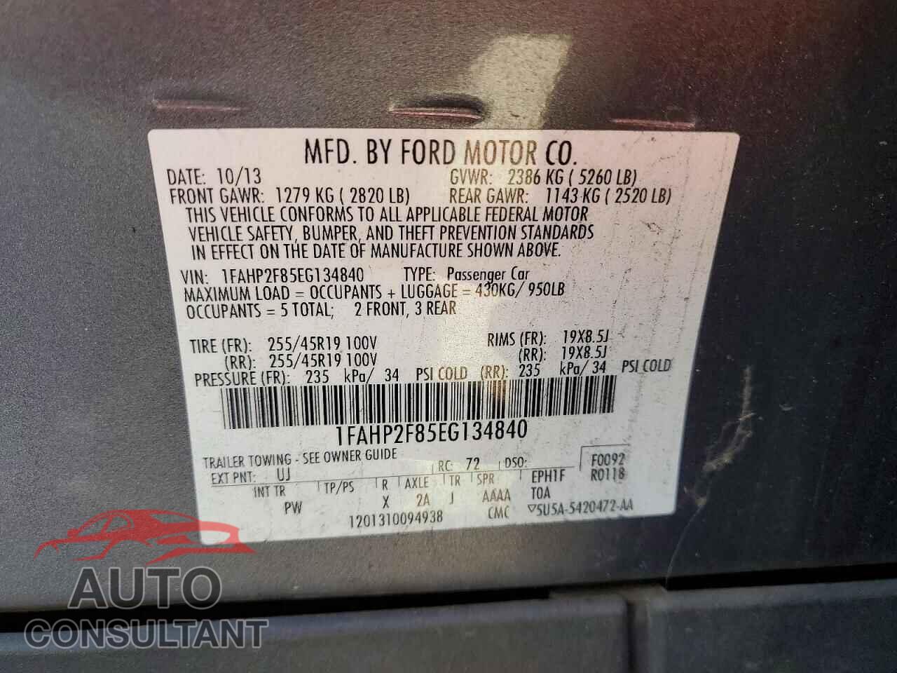 FORD TAURUS 2014 - 1FAHP2F85EG134840