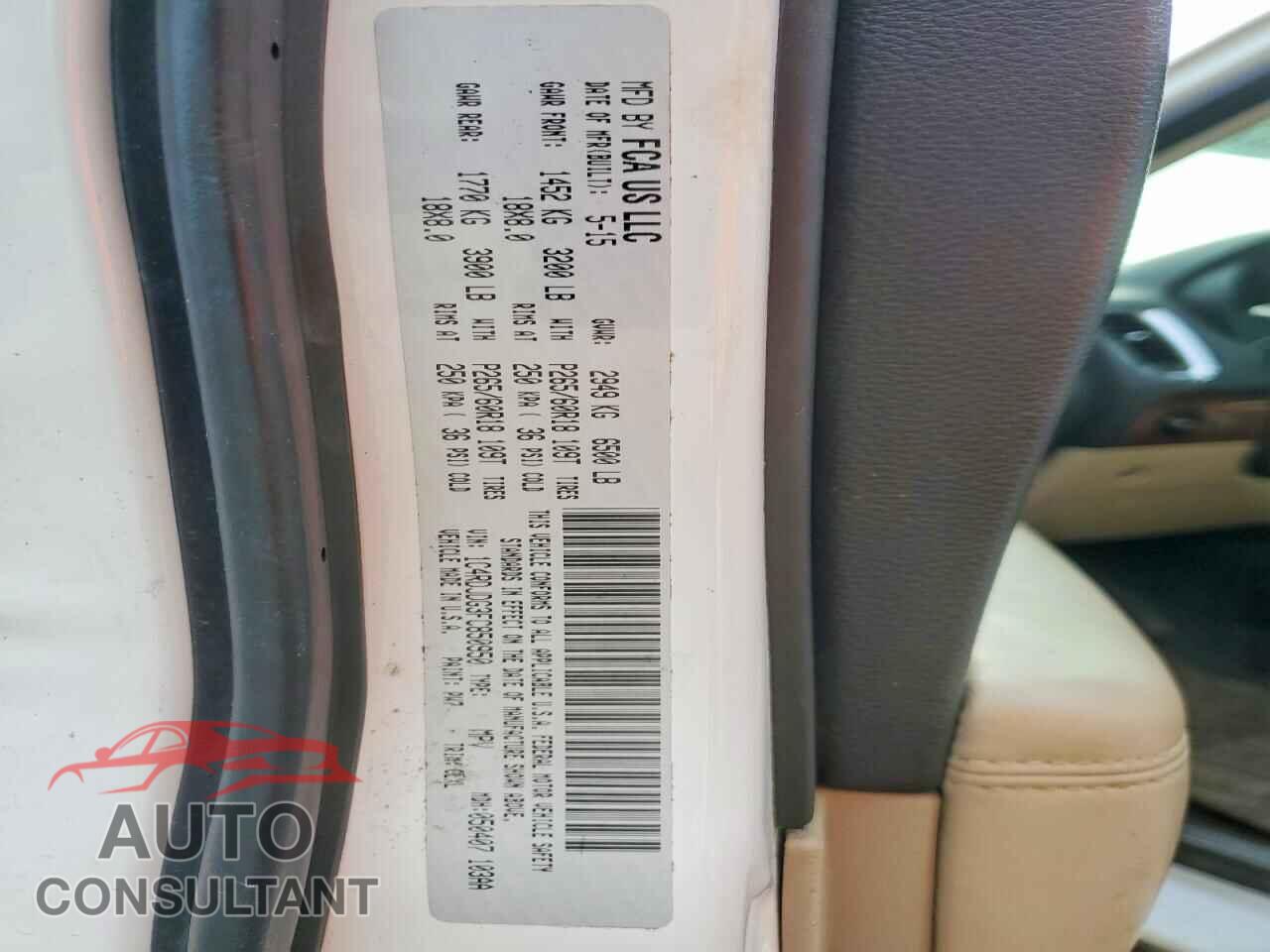 DODGE DURANGO 2015 - 1C4RDJDG3FC850950