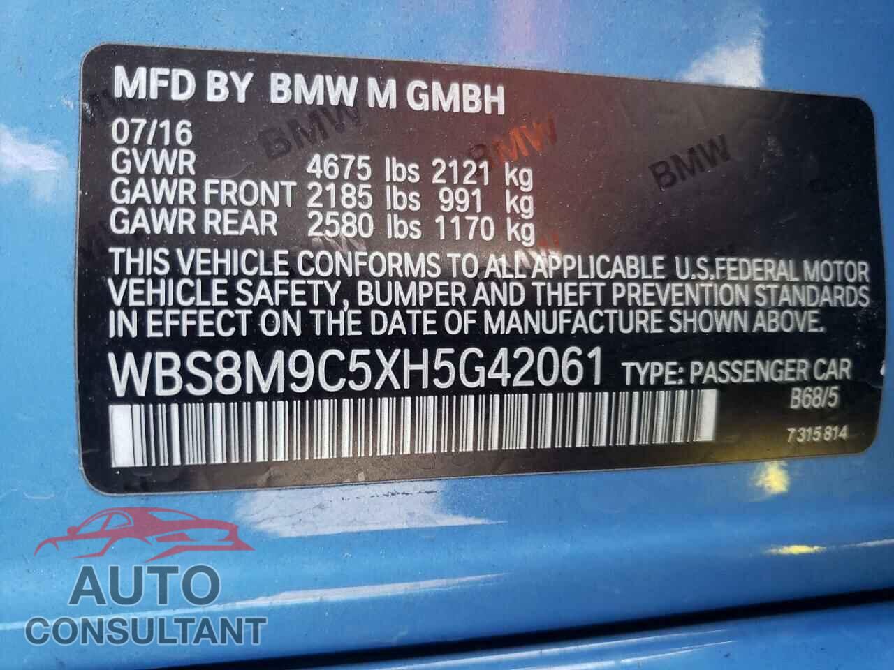 BMW M3 2017 - WBS8M9C5XH5G42061