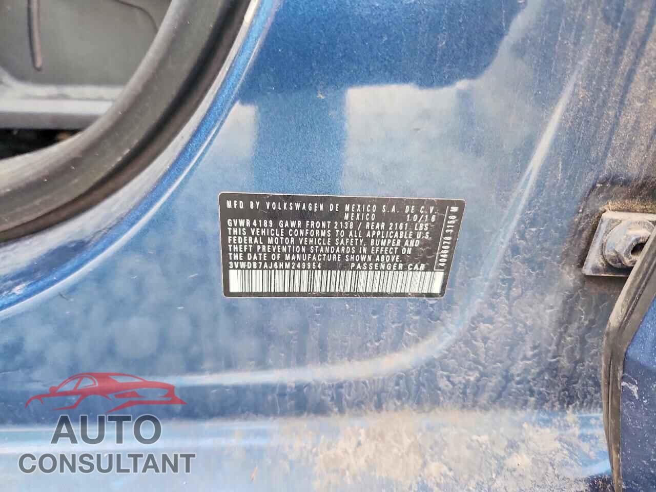 VOLKSWAGEN JETTA 2017 - 3VWDB7AJ6HM249954
