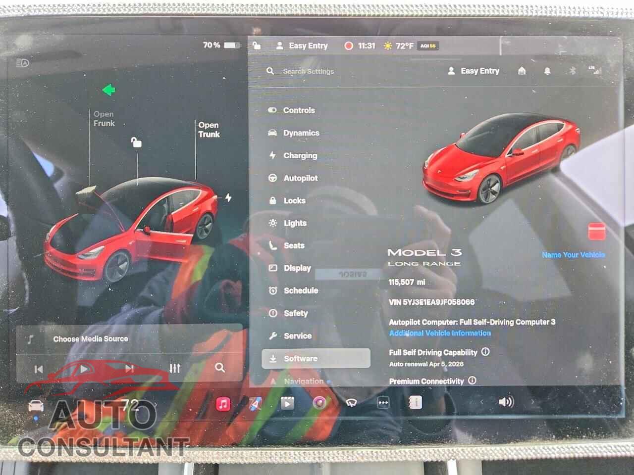 TESLA MODEL 3 2018 - 5YJ3E1EA9JF058066