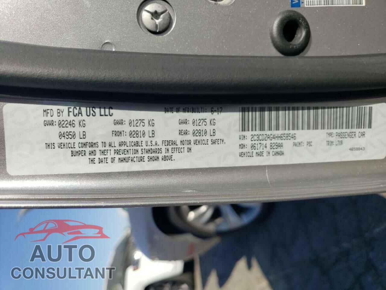 DODGE CHALLENGER 2017 - 2C3CDZAG4HH658546