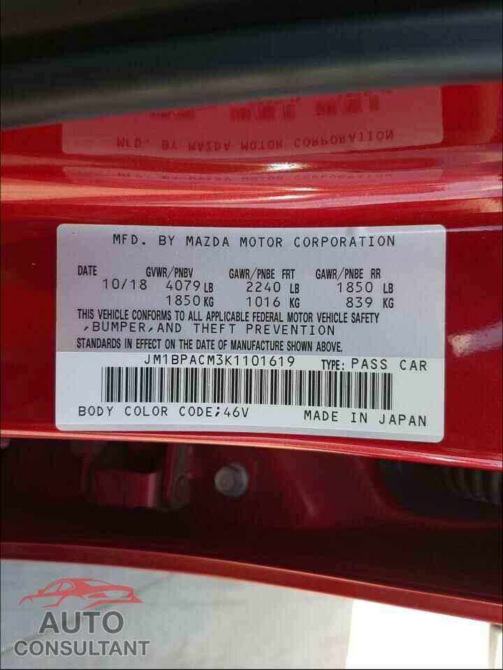 MAZDA 3 2019 - JM1BPACM3K1101619