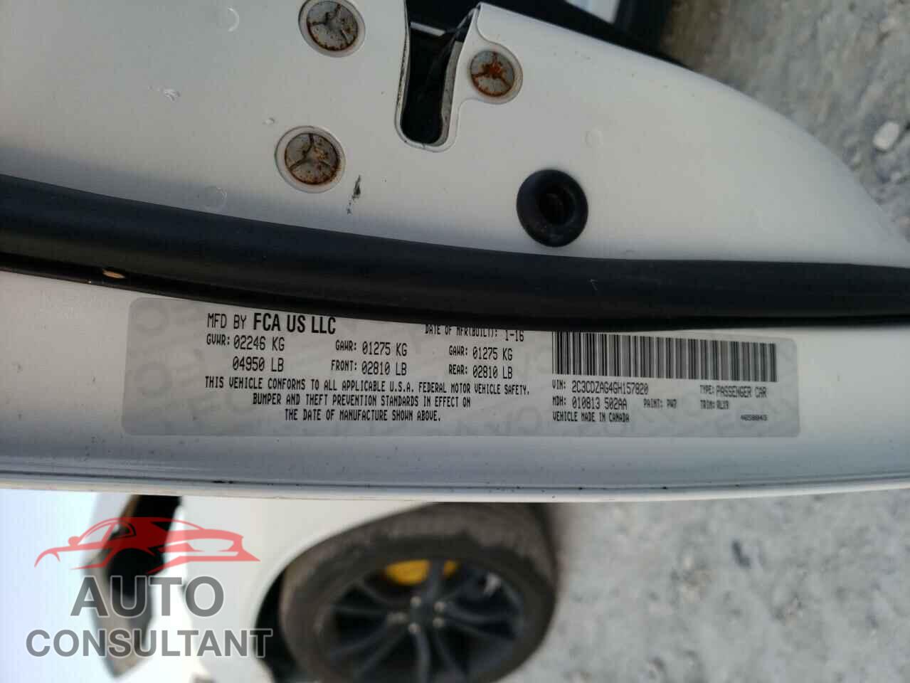 DODGE CHALLENGER 2016 - 2C3CDZAG4GH157820