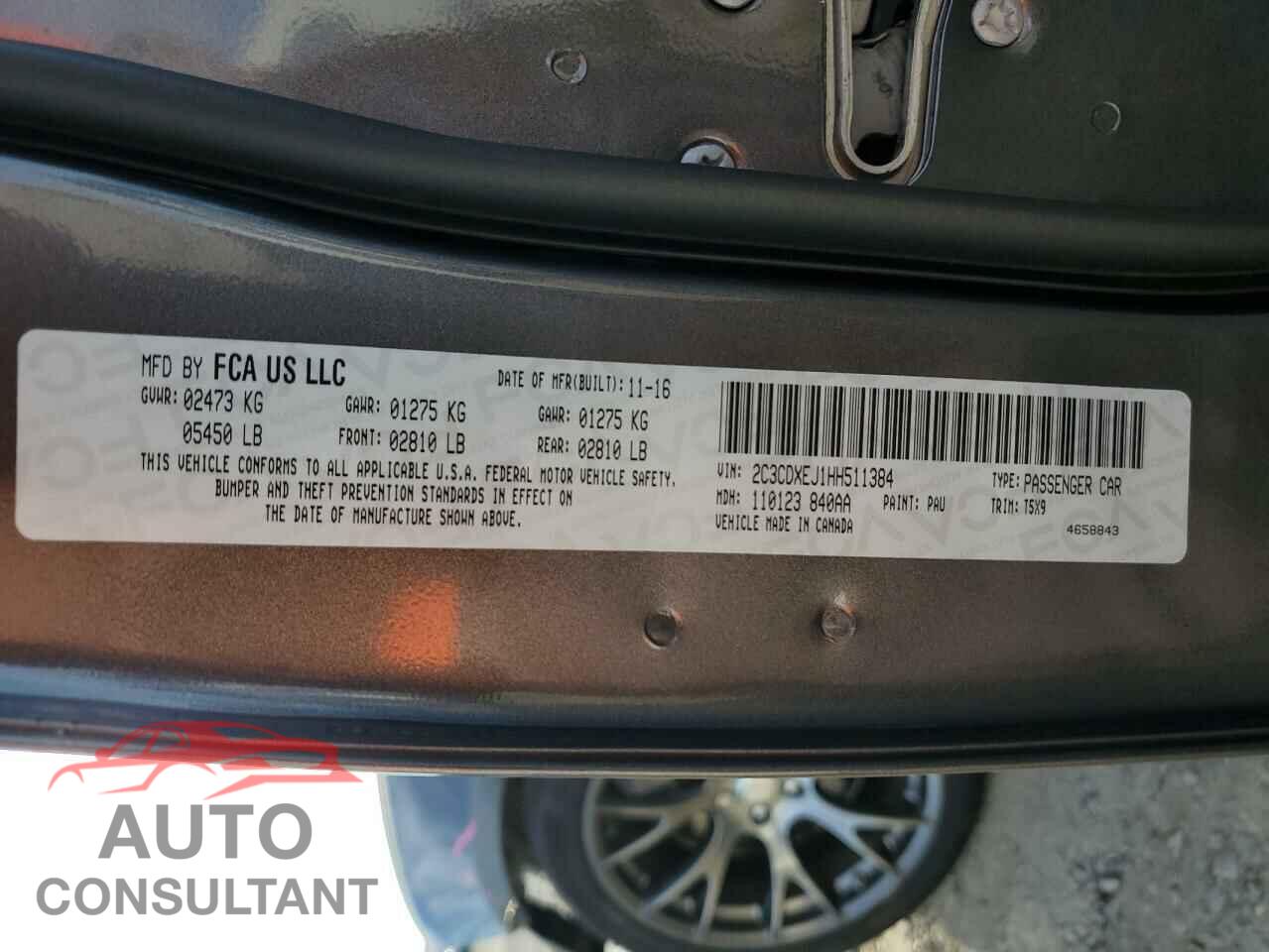 DODGE CHARGER 2017 - 2C3CDXEJ1HH511384