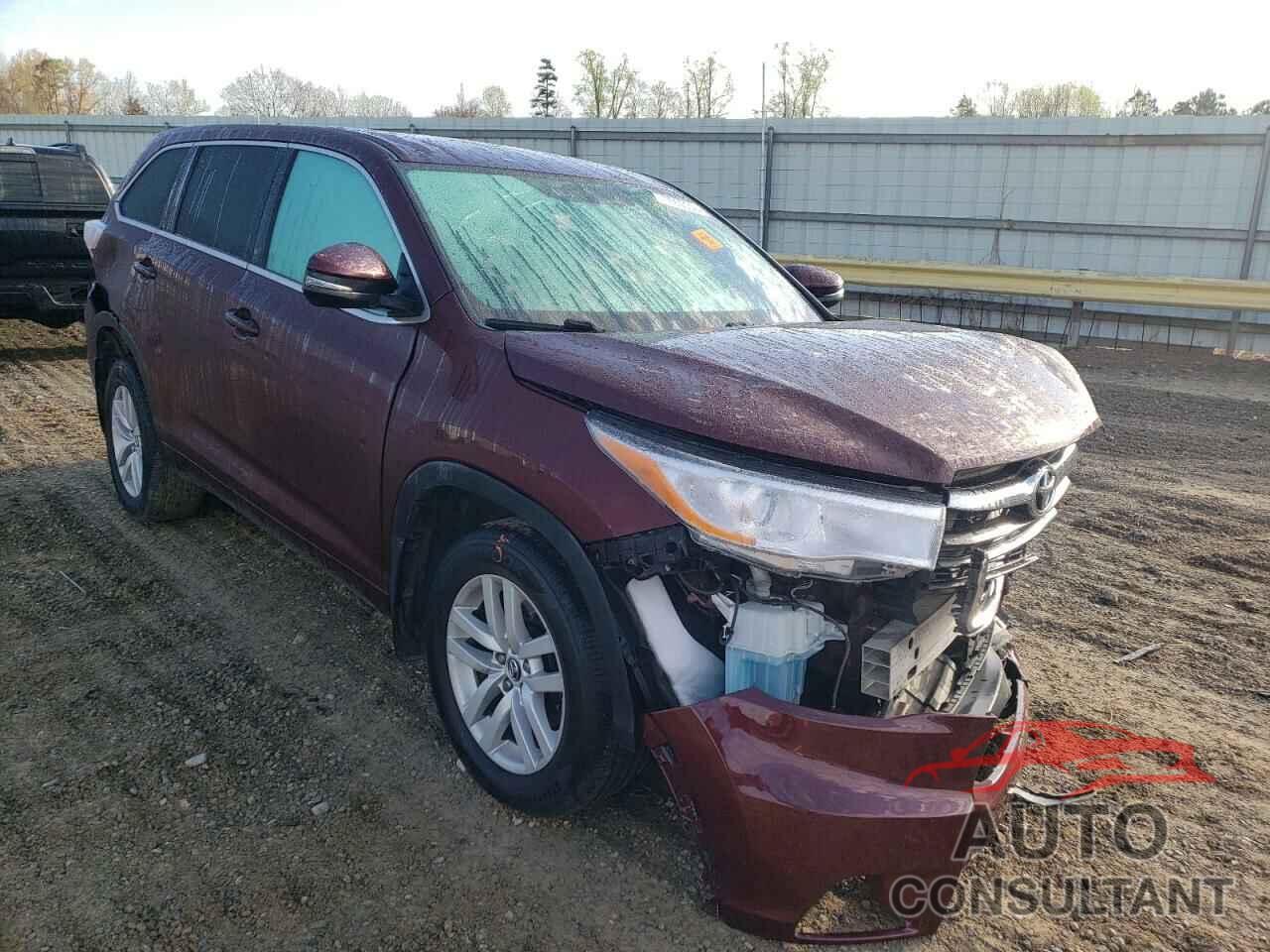 TOYOTA HIGHLANDER 2016 - 5TDBKRFH3GS249744