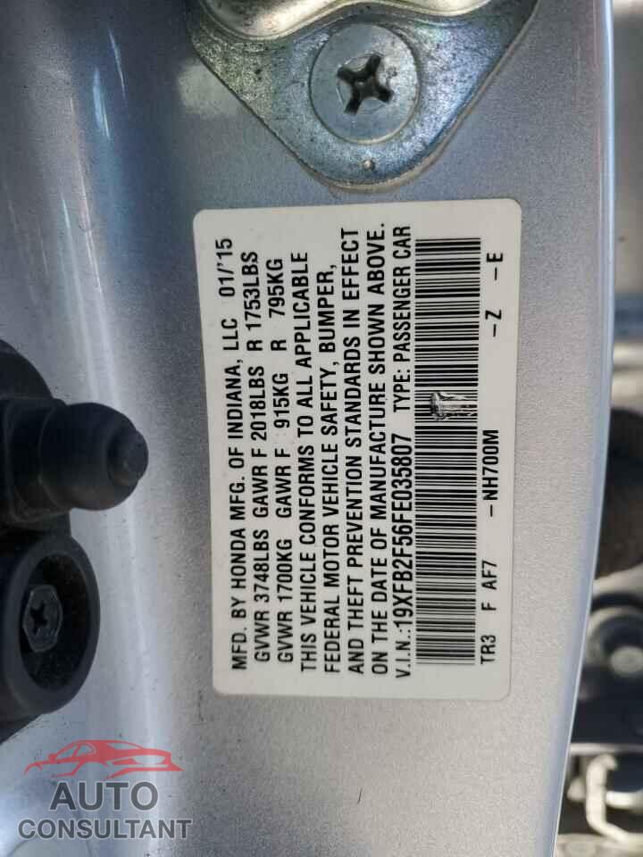 HONDA CIVIC 2015 - 19XFB2F56FE035807