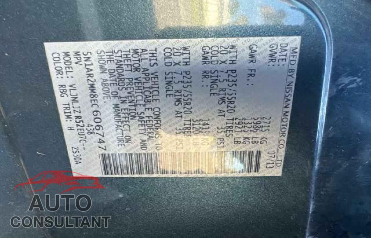 NISSAN PATHFINDER 2014 - 5N1AR2MM8EC606747