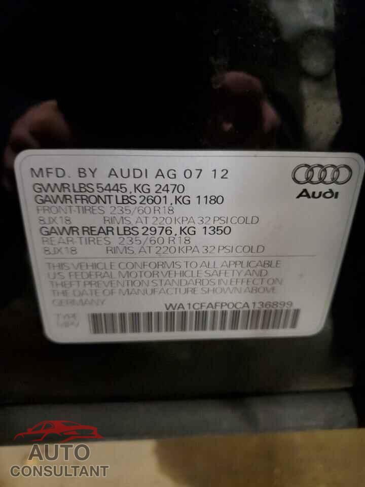 AUDI Q5 2012 - WA1CFAFP0CA136899