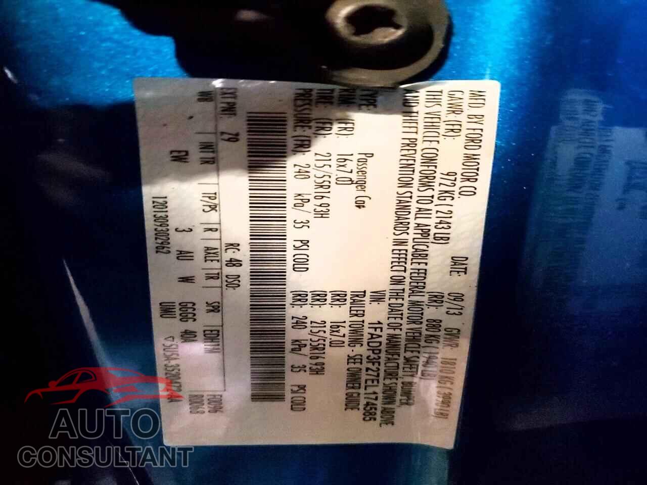 FORD FOCUS 2014 - 1FADP3F27EL174585