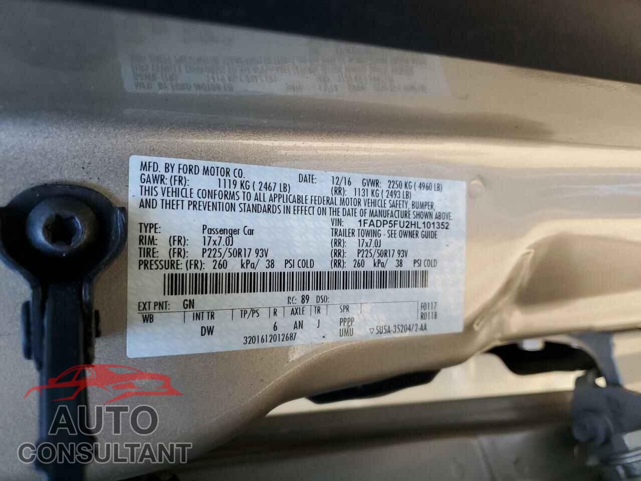 FORD CMAX 2017 - 1FADP5FU2HL101352