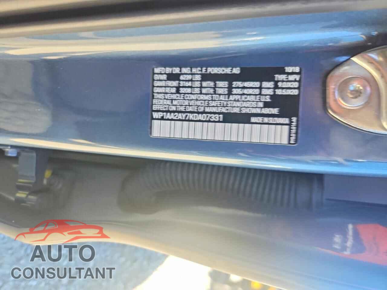 PORSCHE CAYENNE 2019 - WP1AA2AY7KDA07331